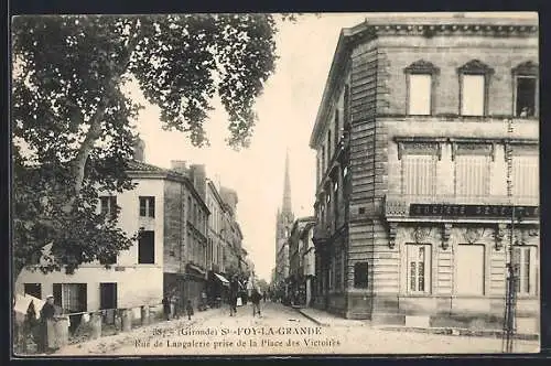 AK Sainte-Foy-la-Grande, Rue de Lagrange prise de la Place des Victoires
