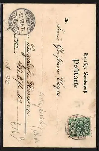 Lithographie Bergen / Lüneburger Heide, Imkerei, Falkenberg und die 7 Steinhäuser bei Fallingbostel