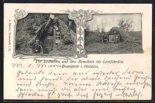 AK Bramstedt i. Holstein, Die Erdhütten und ihren Bewohner bei Lentföhrden