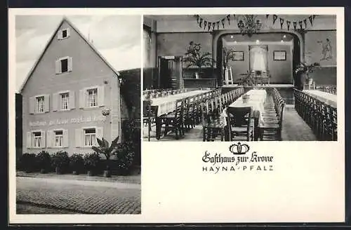 AK Hayna / Pfalz, Gasthaus zur Krone, Innenansicht