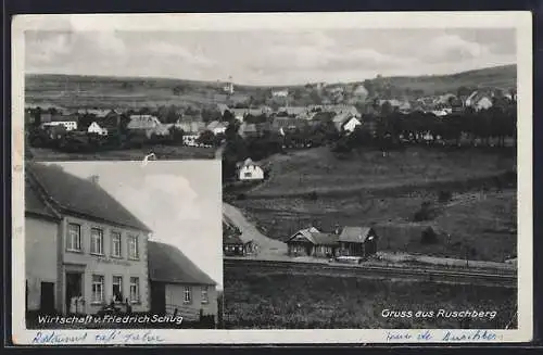 AK Ruschberg, Wirtschaft v. Friedrich Schug und Panorama