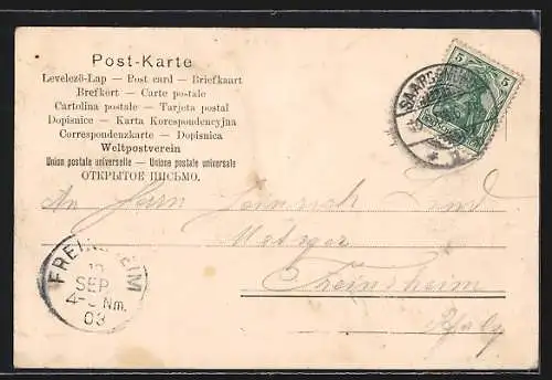 AK Saargemünd, Partie in der Neubrückenstrasse