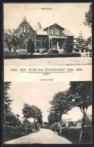 AK Geschendorf, Lindenstrasse und Sparkasse