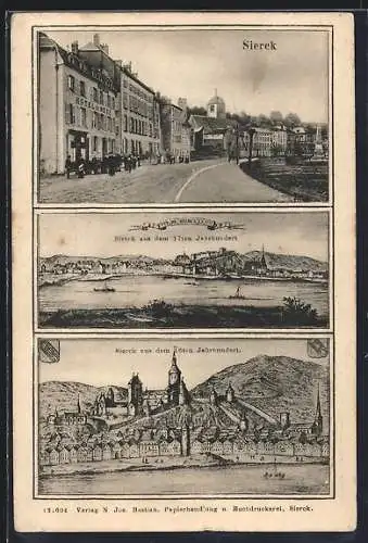 AK Sierck, Strassenpartie mit Hotel de Metz, Ortsansichten aus dem 16. u. 17. Jahrhundert