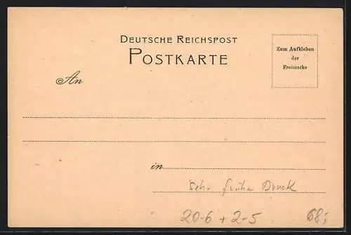 AK Neudruck der ersten Ansichtspostkarten der Welt von 1872, Neudruck 20 jähriges Jubiläum, Kleiner Gratulant