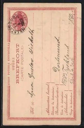 Vorläufer-Lithographie Helsingborg, 1889, Hotel Mollberg