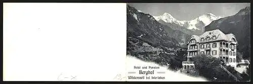 Klapp-AK Wilderswil bei Interlaken, Hotel und Pension Berghof