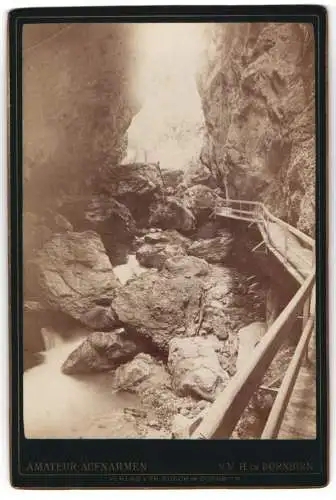 Fotografie Fr. Rusch, Dornbirn, Ansicht Dornbirn, Rappenlochschlucht mit Wanderpfad