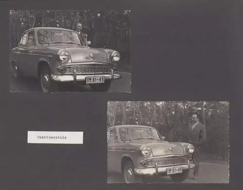 Fotoalbum mit 104 Fotografien, Auto Moskwitsch 402 Blauer Junge, DDR Bürger auf Reisen mit Auto, FKK, Fahrrad