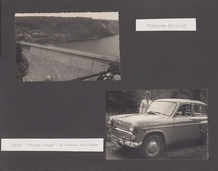 Fotoalbum mit 104 Fotografien, Auto Moskwitsch 402 Blauer Junge, DDR Bürger auf Reisen mit Auto, FKK, Fahrrad 24