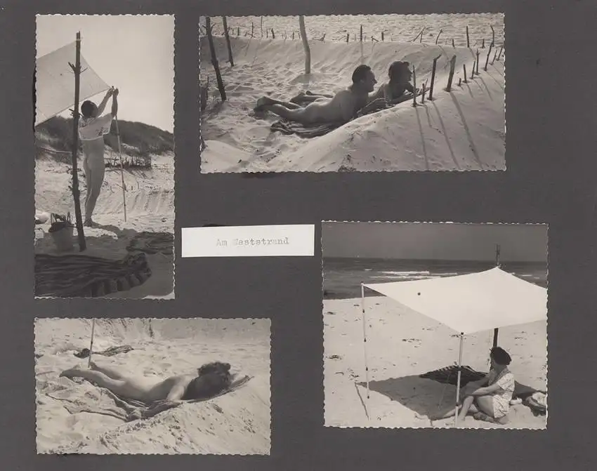 Fotoalbum mit 104 Fotografien, Auto Moskwitsch 402 Blauer Junge, DDR Bürger auf Reisen mit Auto, FKK, Fahrrad 36