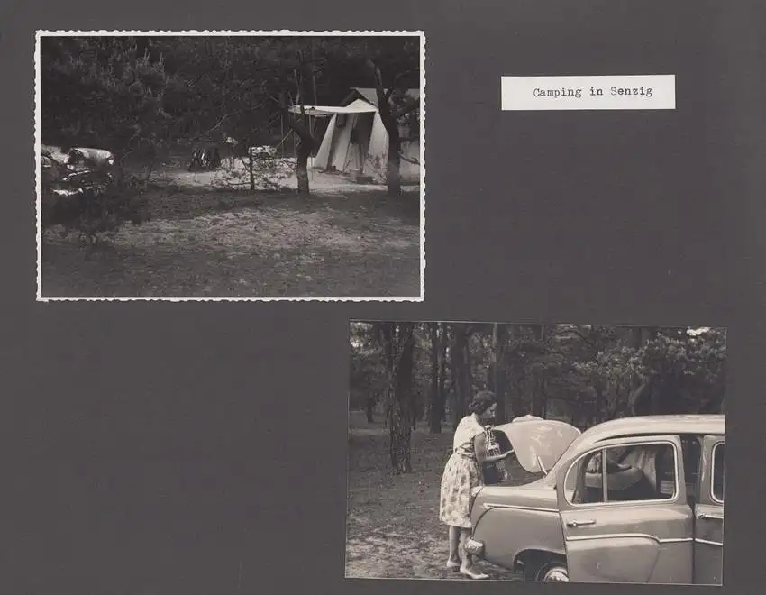 Fotoalbum mit 104 Fotografien, Auto Moskwitsch 402 Blauer Junge, DDR Bürger auf Reisen mit Auto, FKK, Fahrrad 37