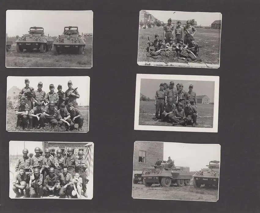 Fotoalbum mit 56 Fotografien, Militär Österreich, Panzer, Panzerhaubitze, Geländewagen Willys Jeep, Radpanzer, Uniform 2