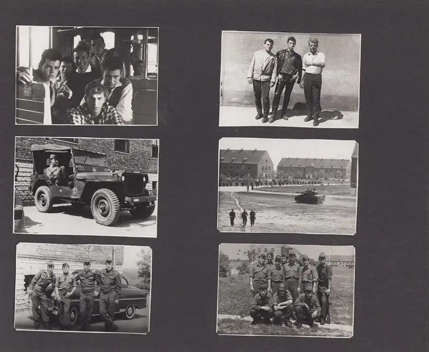 Fotoalbum mit 56 Fotografien, Militär Österreich, Panzer, Panzerhaubitze, Geländewagen Willys Jeep, Radpanzer, Uniform 5