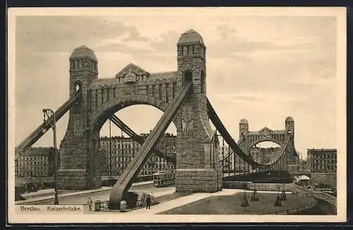 AK Breslau, Partie an der Kaiserbrücke