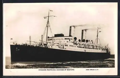 AK Passagierschiff SS Duchess of Bedford auf See, Canadian Pacific Liner