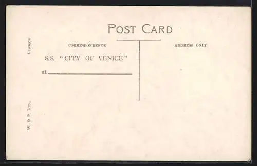 AK Passagierschiff SS City of Venice auf dem Meer, Ellerman City Line