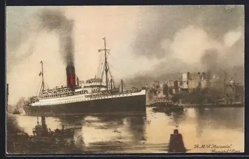 AK Passagierschiff RMS Ascania im Hafen, Cunard Liner