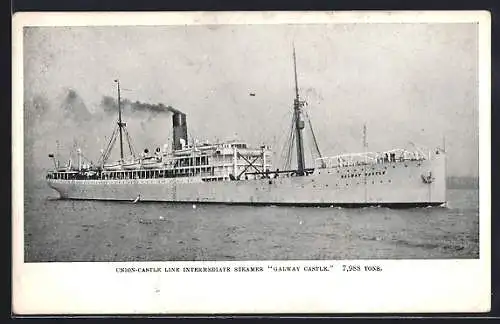 AK Passagierschiff Galway Castle auf dem Meer, The Union-Castle Line