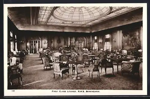 AK Passagierschiff RMS Berengaria, First Class Lounge