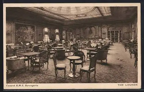 AK Passagierschiff RMS Berengaria der Cunard Line, The Lounge