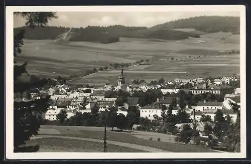 AK Nove Mesto n. Mor., Totalansicht mit Feldern aus der Vogelschau