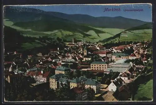 AK Markirch, Ortsansicht aus der Vogelschau