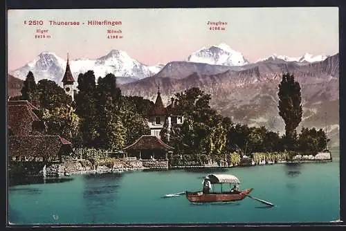 AK Hilterfingen a. Thunersee, Ortsansicht, Ruderpartie