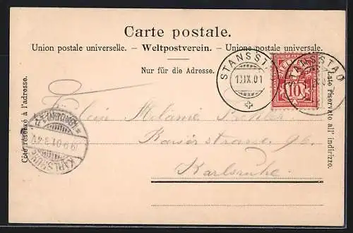 AK Stansstad, Ortsansicht mit Pilatus