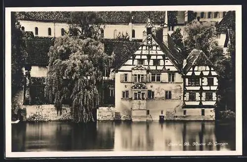 AK Stein a. Rh., Kloster St. Georgen mit Trauerweide