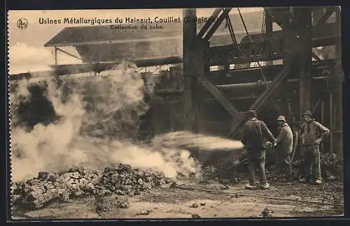 AK Couillet /Belgique, Useines Metallurgiques du Hainaut, Extinction du coke