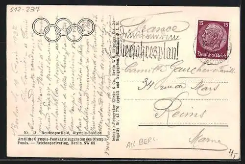 AK Berlin, Reichssportfeld, Olympia-Stadion und Schwimmstadion