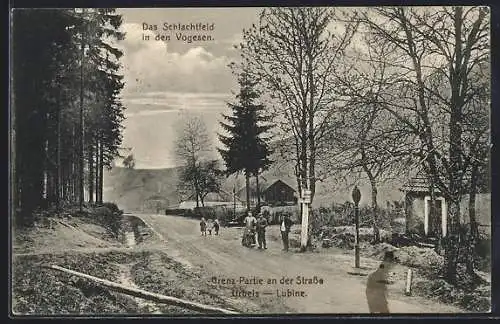 AK Urbeis, Grenze an der Strasse Urbeis-Lubine