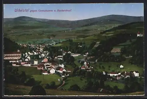 AK Urbeistal, Ortsansicht gegen Grenzkamm und Buchenkopf