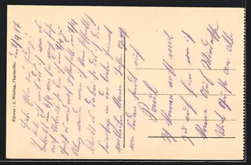 AK Sedan, Elsassplatz mit Bibliothek und Museum