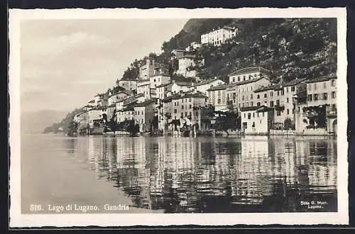 AK Gandria /Lago di Lugano, Ortspanorama vom Wasser aus
