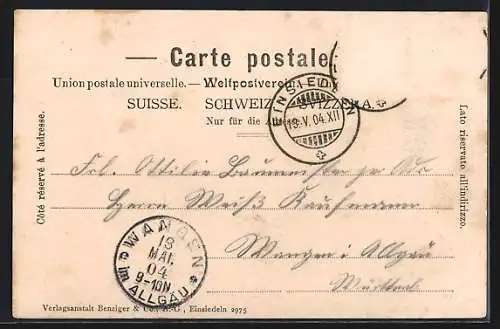 AK Einsiedeln, Gesamtansicht mit Bergpanorama