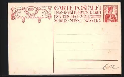 AK Inauguration du Monument com Memoratif de la Fondation l`union Postale Universelle 1909 Schweiz