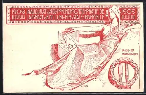 AK Inauguration du Monument com Memoratif de la Fondation l`union Postale Universelle 1909 Schweiz