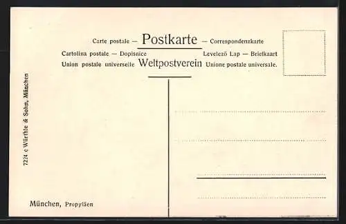 AK München, Propyläen mit Strasse