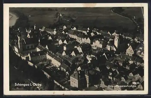 AK Schongau /Obby., Totalansicht vom Flugzeug aus