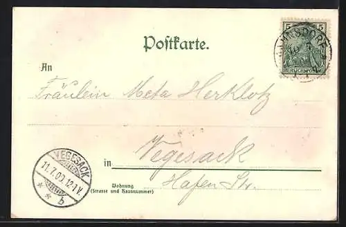 Lithographie Leipzig, Neues Theater, Hauptpost