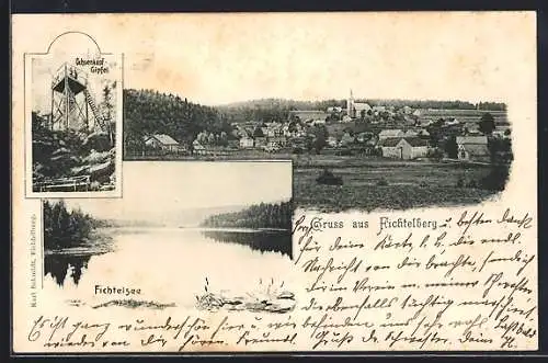 AK Fichtelberg / Ofr., Ochsenkopf-Gipfel, Fichtelsee, Ortsansicht