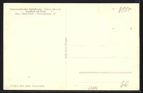 AK Egloffstein /Fränk. Schweiz, Gasthof zur Post v. Hans Heid