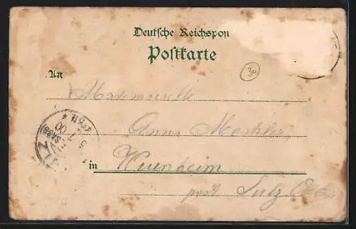 Lithographie Hameln, Hochzeitshaus, Rattenfängerhaus, Klütturtm
