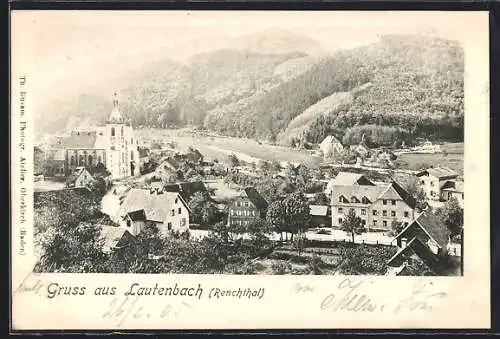 AK Lautenbach / Renchthal, Ortspanorama, Um 1900