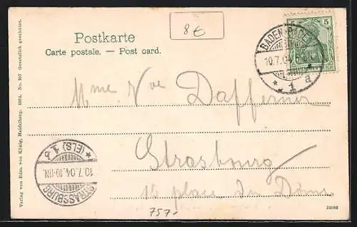 AK Baden-Baden, Hotel Victoria, Partie am Leopoldsplatz