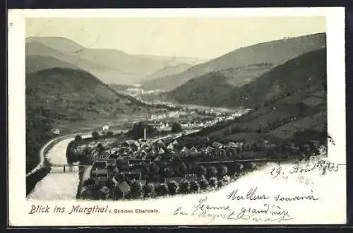 AK Forbach, Blick ins Murgthal v. Schloss Eberstein