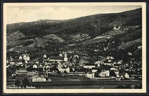 AK Oberkirch i. Baden, Totalansicht mit Kirche