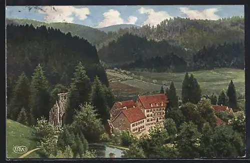 Künstler-AK Lierbach, Teilansicht der Ortschaft